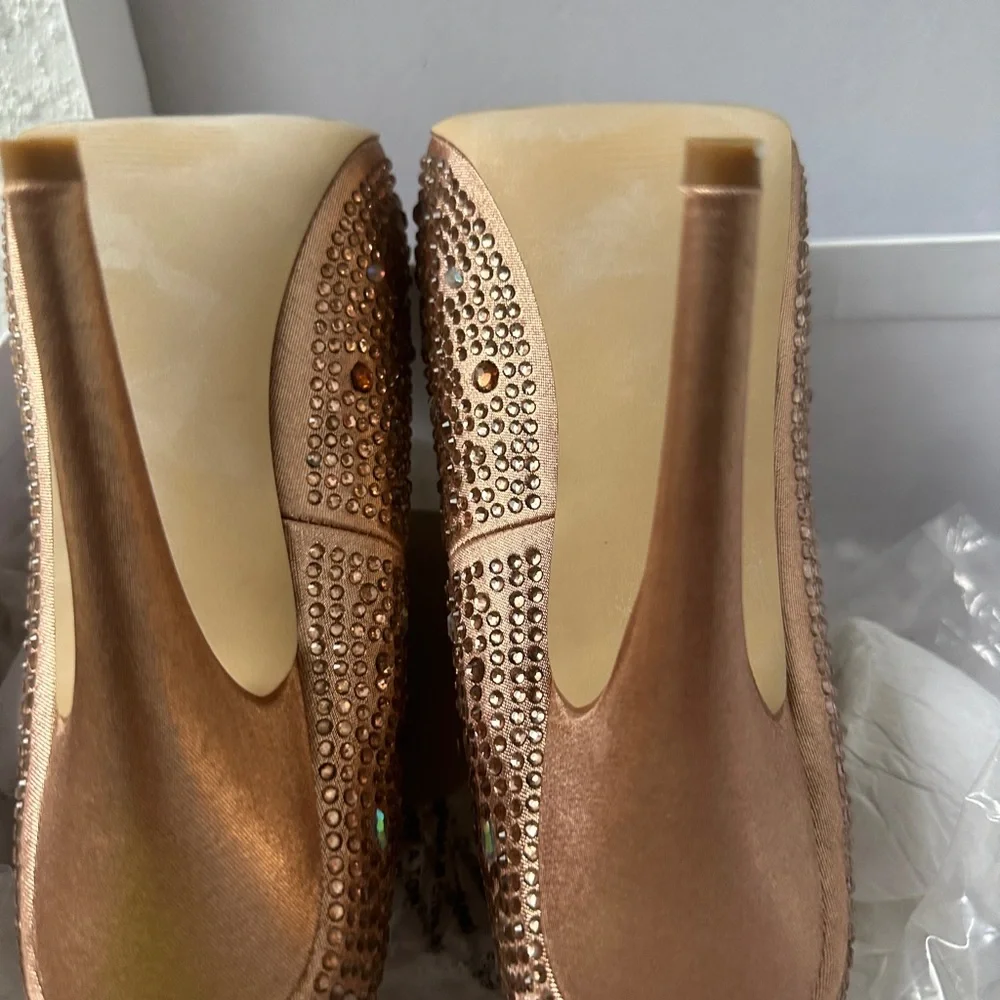 Steve Madden Sparkling Gold Peep-Toe Heels - Picture 8 of 17